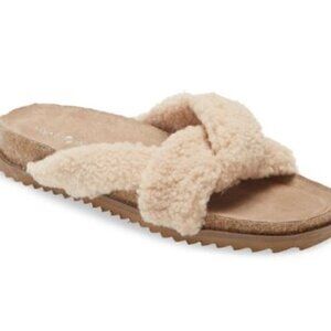 New Treasure & Bond Davina Faux Shearling Slides Size 8